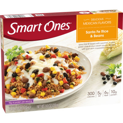 Smart Ones Santa Fe Rice & Beans, Zucchini, Zesty Green Chile Sour Cream Sauce Frozen Meal, 9 oz Box