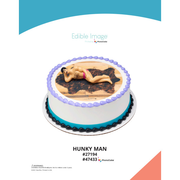 Hunky Man The Magic of Cakes® PhotoCake® Enhanced Round Background Page