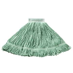 Rubbermaid Commercial, Super Stitch, Blend Looped-End Wet Mop Head with 5" Headband, 20 oz, Green