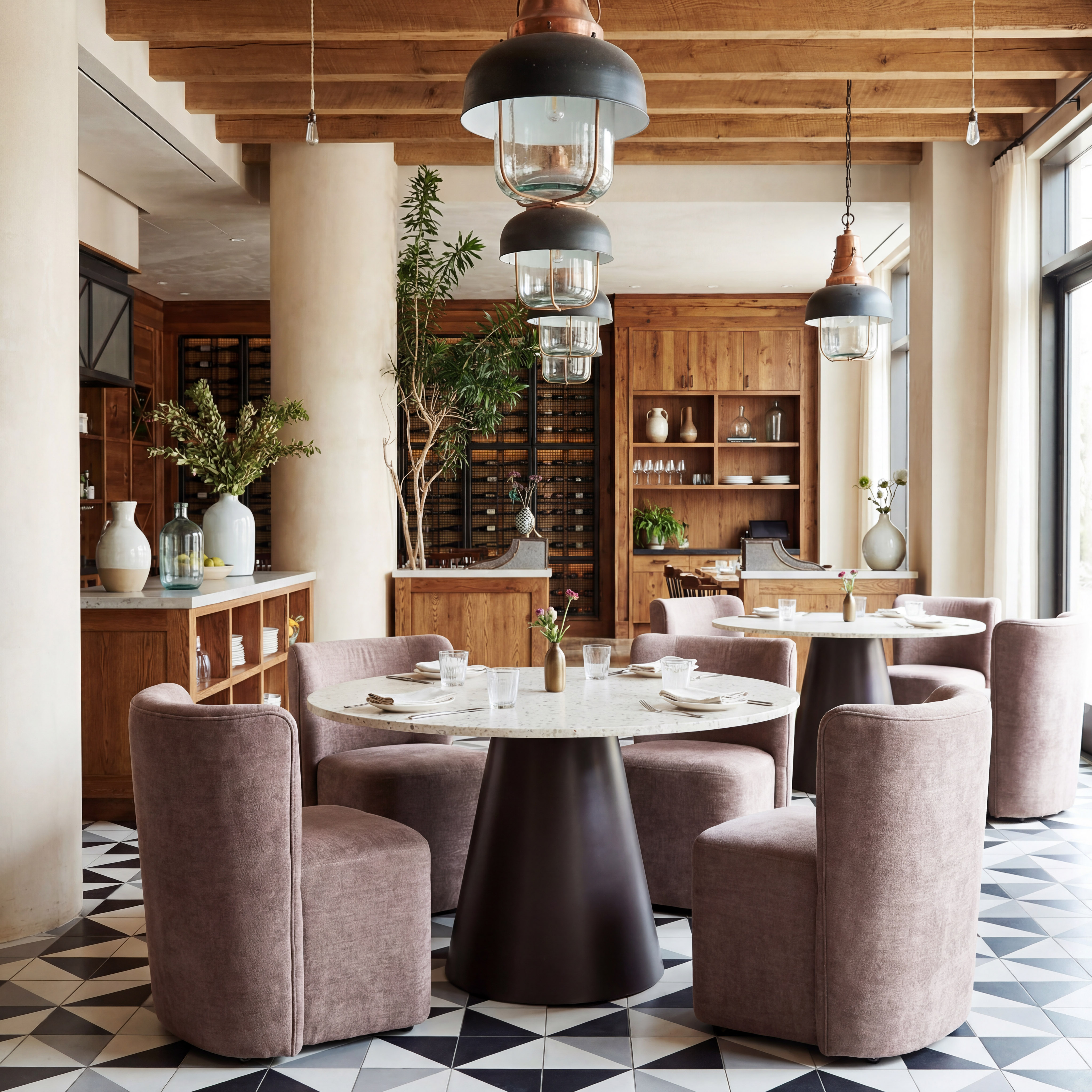 Bambun Dining Chair with Wheels Taupe product image