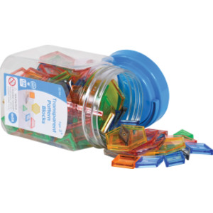 Transparent Pattern Blocks - Mini Jar - Set of 120