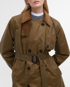 Barbour for Margaret Howell Double-Breasted Waxed Trench Coat Sand