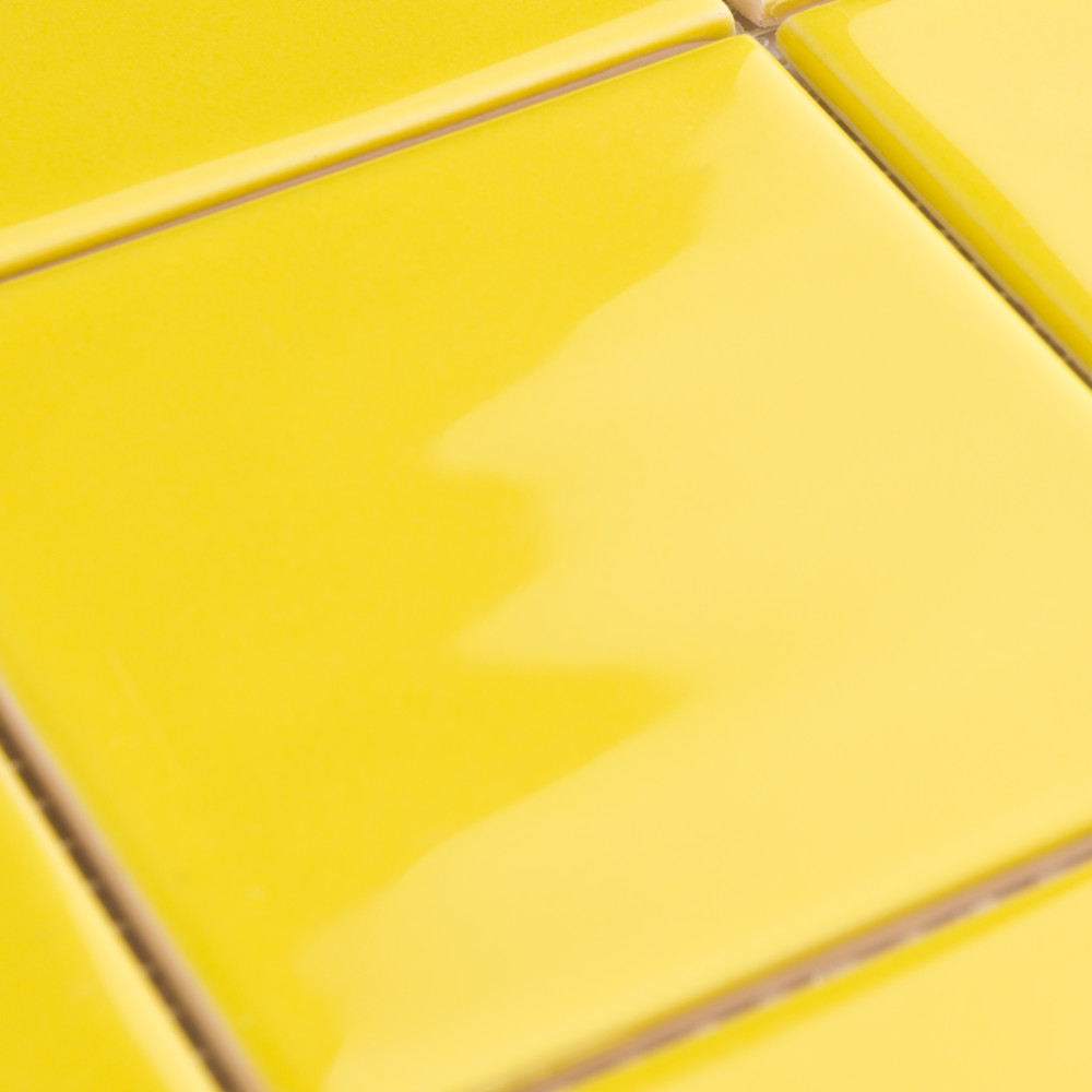 Twist Square Yellow Lemon 11-3/4 in. x 11-3/4 in. Ceramic Mosaic Tile