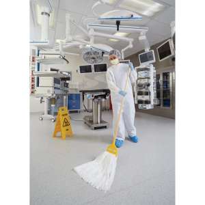 Rubbermaid Commercial, Polyester/Rayon Disposable Wet Mop Head with 5" Headband, #24, White