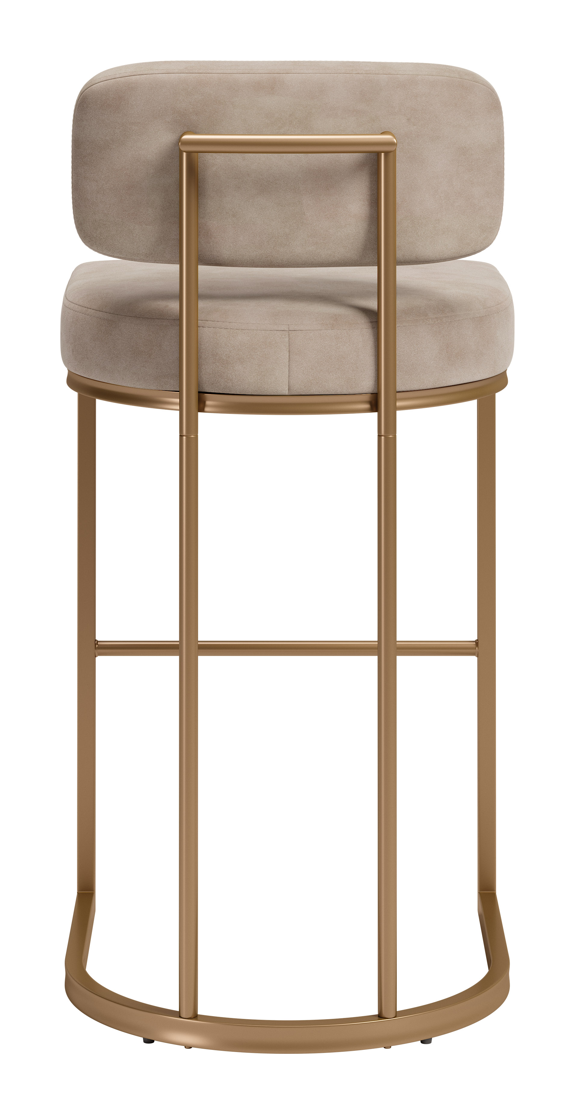 Velar Barstool (Set of 2) Beige & Bronze product image
