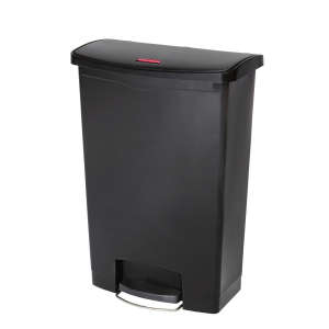 Rubbermaid Commercial, STREAMLINE®, 24gal, Resin, Black, Rectangle, Receptacle