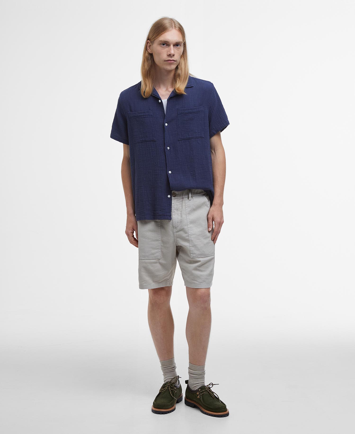 Natural Linen-Blend Shorts image number 0