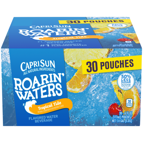 Capri Sun® Roarin' Waters Tropical Tide Flavored Water Beverage, 30 ct Box, 6 fl oz Pouches Image