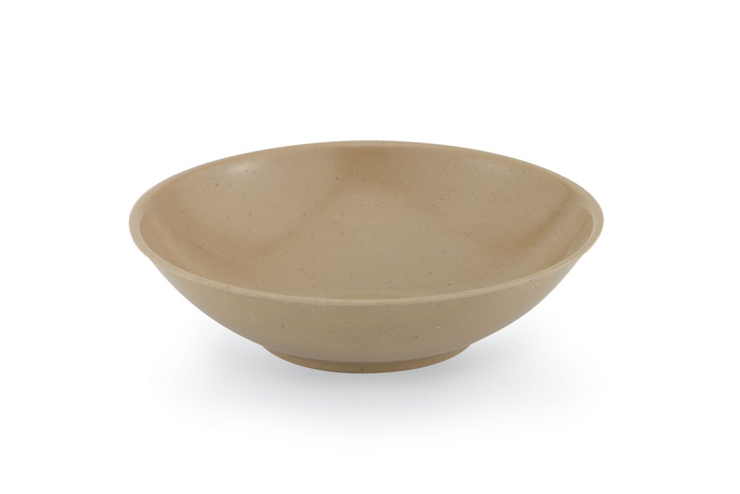 8-inch 34-ounce impact-resistant melamine serving bowl in birchwood