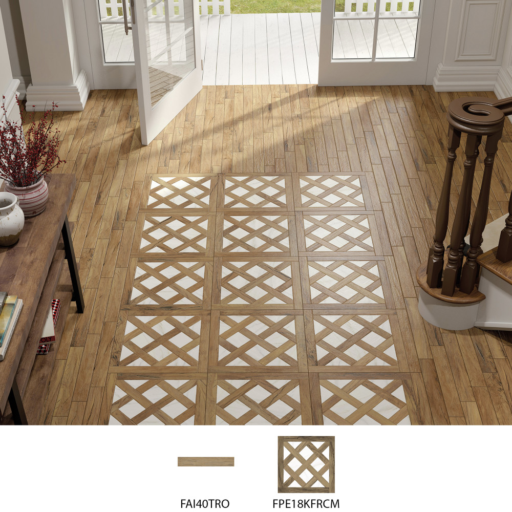 Kings Forest Lattice Calcatta Mix 17-5/8 in. x 17-5/8 in. Ceramic Floor and Wall Tile