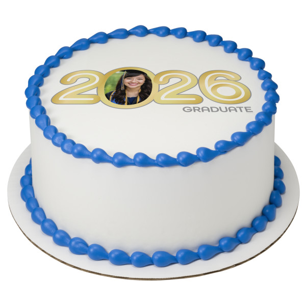 Gold 2026 Graduate PhotoCake® Edible Image® Frame
