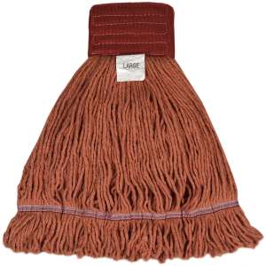 Hillyard, High Performance Blend Looped-End Wet Mop Head with 5" Headband, Large, Orange