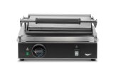 120-volt single panini sandwich grill with cast-iron flat plates and NEMA 5-15P Plug