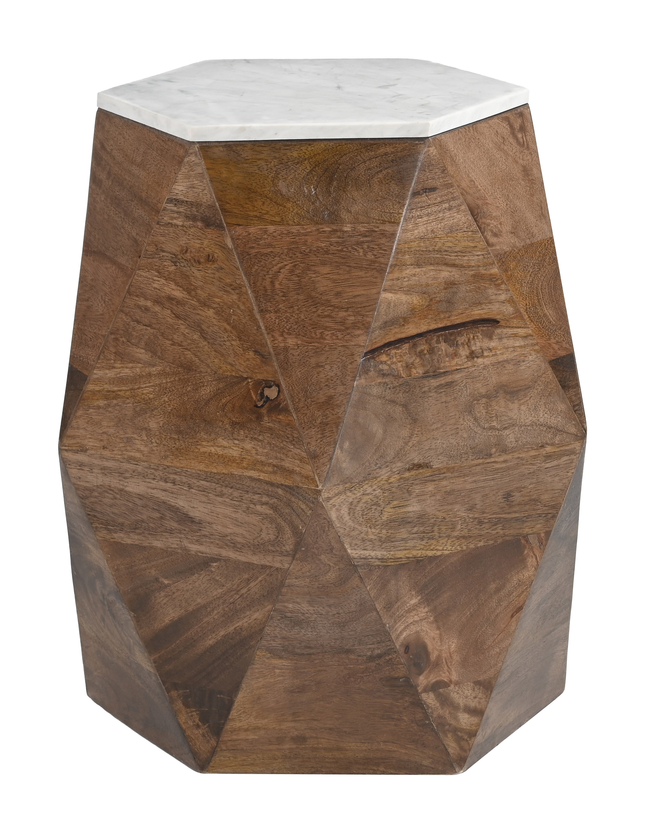 Bisel Side Table White & Walnut product image