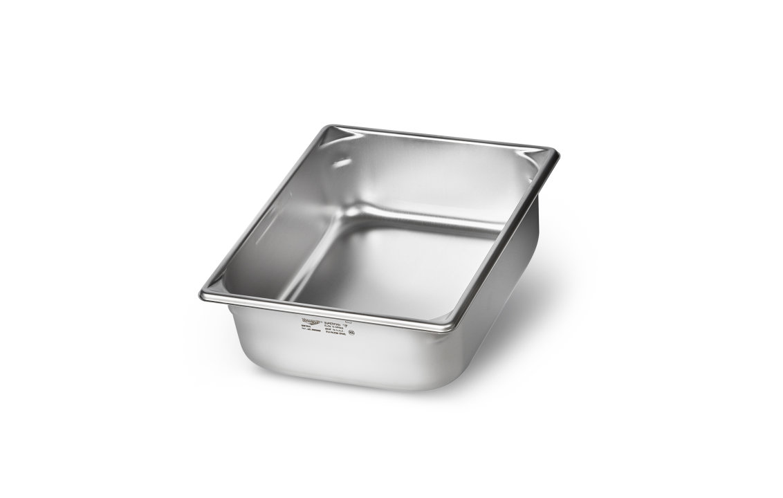 Half-size 4-inch-deep Super Pan V® stainless steel induction-ready steam table pan