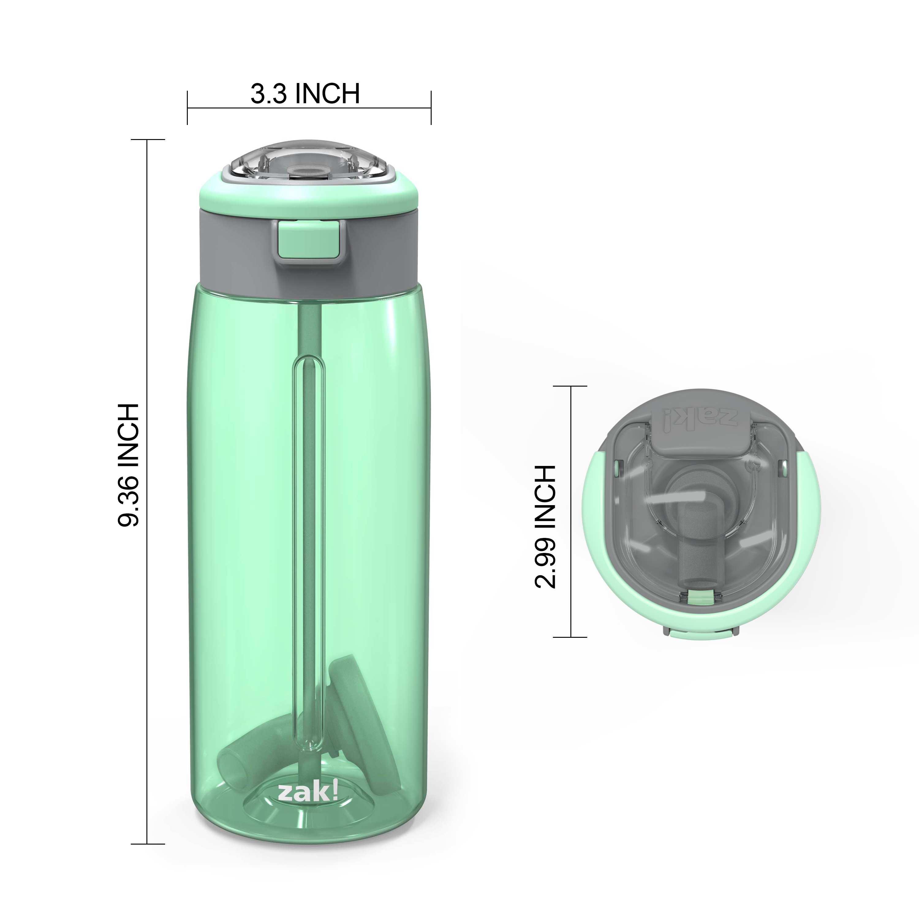 Genesis 32 ounce Reusable Plastic Water Bottle with Interchangeable Spouts, Neo Mint slideshow image 5
