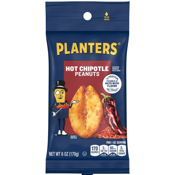 PLANTERS(r) Chipotle Peanuts Big Bag 12/6oz . C1CB - Front Center Inner Pack (Hi Res)