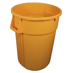Impact, Gator Plus, 44 gal, Plastic, Yellow, Round, Receptacle