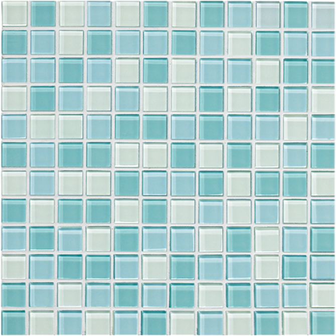 Glass Blox Moon Beam/Clear Sky/Aqua Gleam 1×1 Mosaic