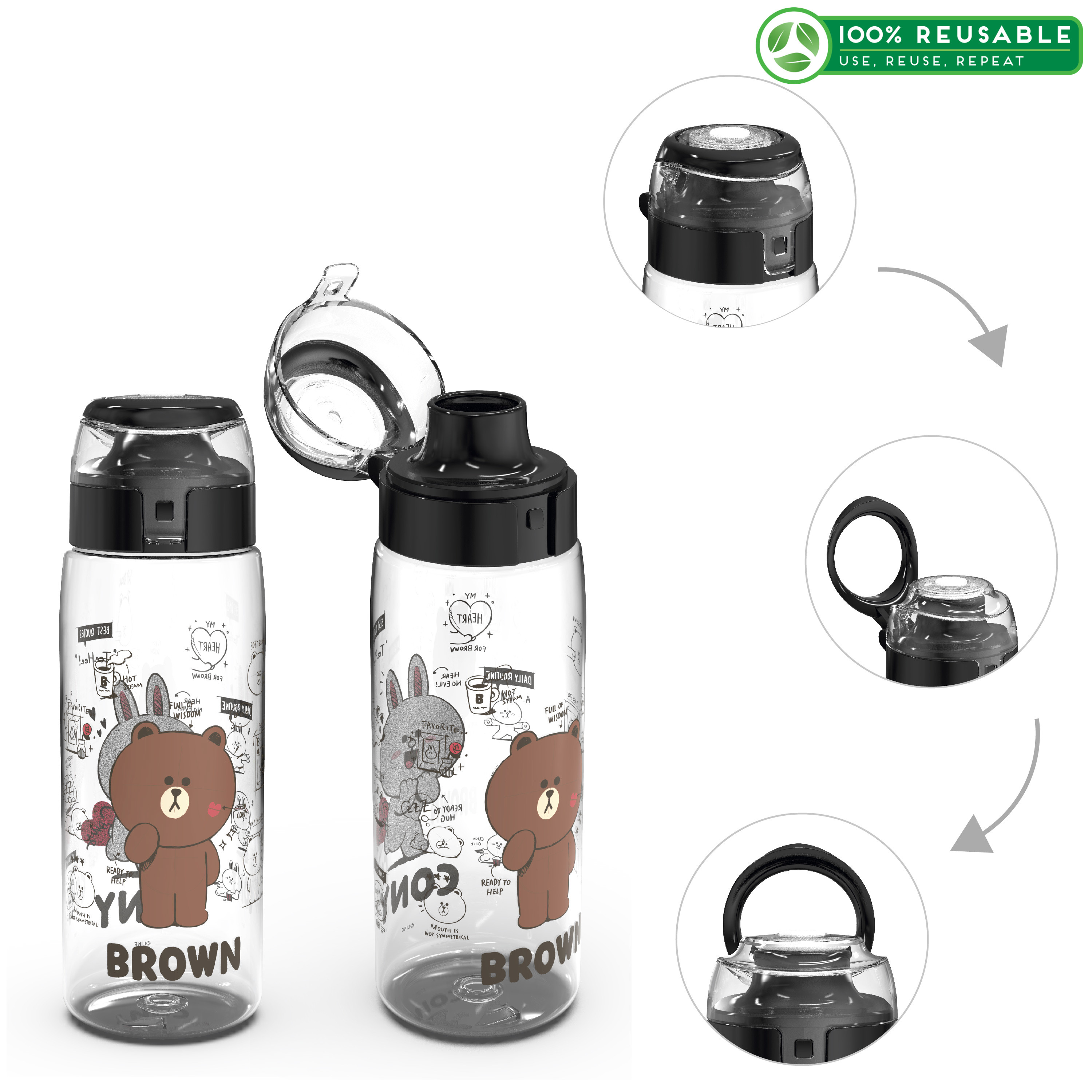 Line Friends 25 ounce Water Bottle, Teddy Bear slideshow image 1 Line Friends 25 ounce Water Bottle, Teddy Bear slideshow image 1