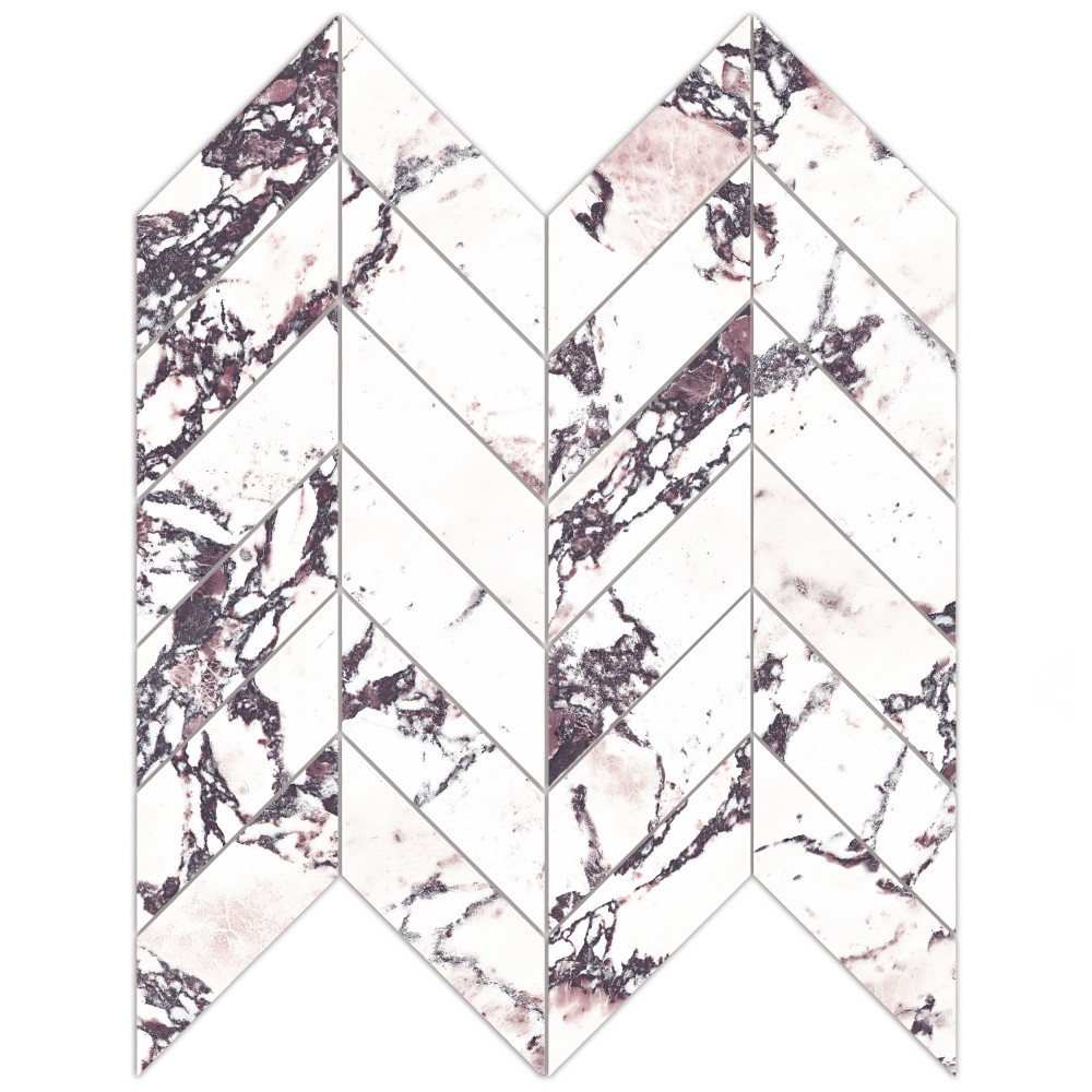 Touche Chevron Rubis 11-3/4 in. x 12-1/4 in. Porcelain Mosaic Tile