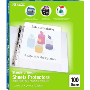 Standard Weight Top Loading Sheet Protectors, Box of 100