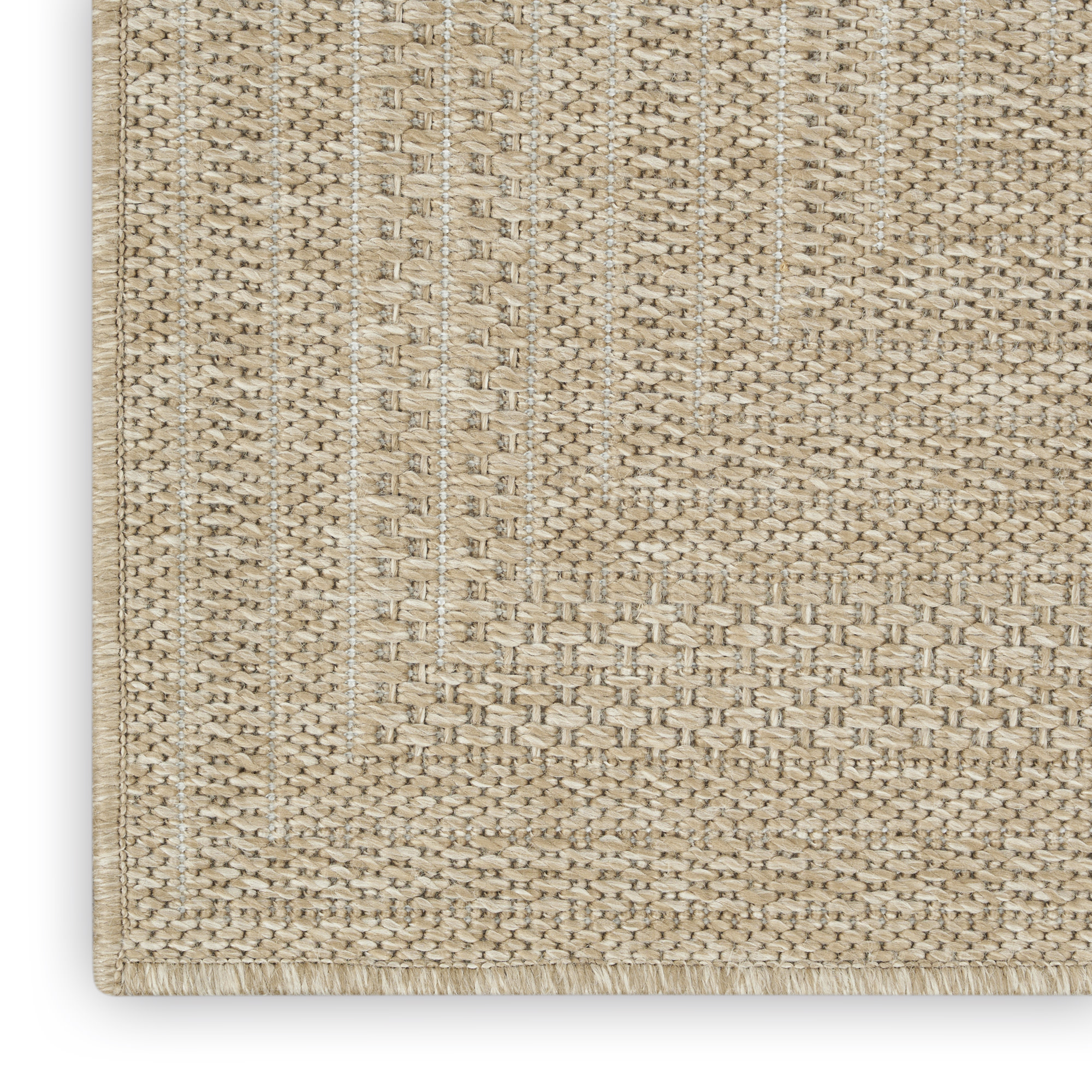 Nourison Tulum 2'2" x 10' Taupe Ivory Outdoor Rug