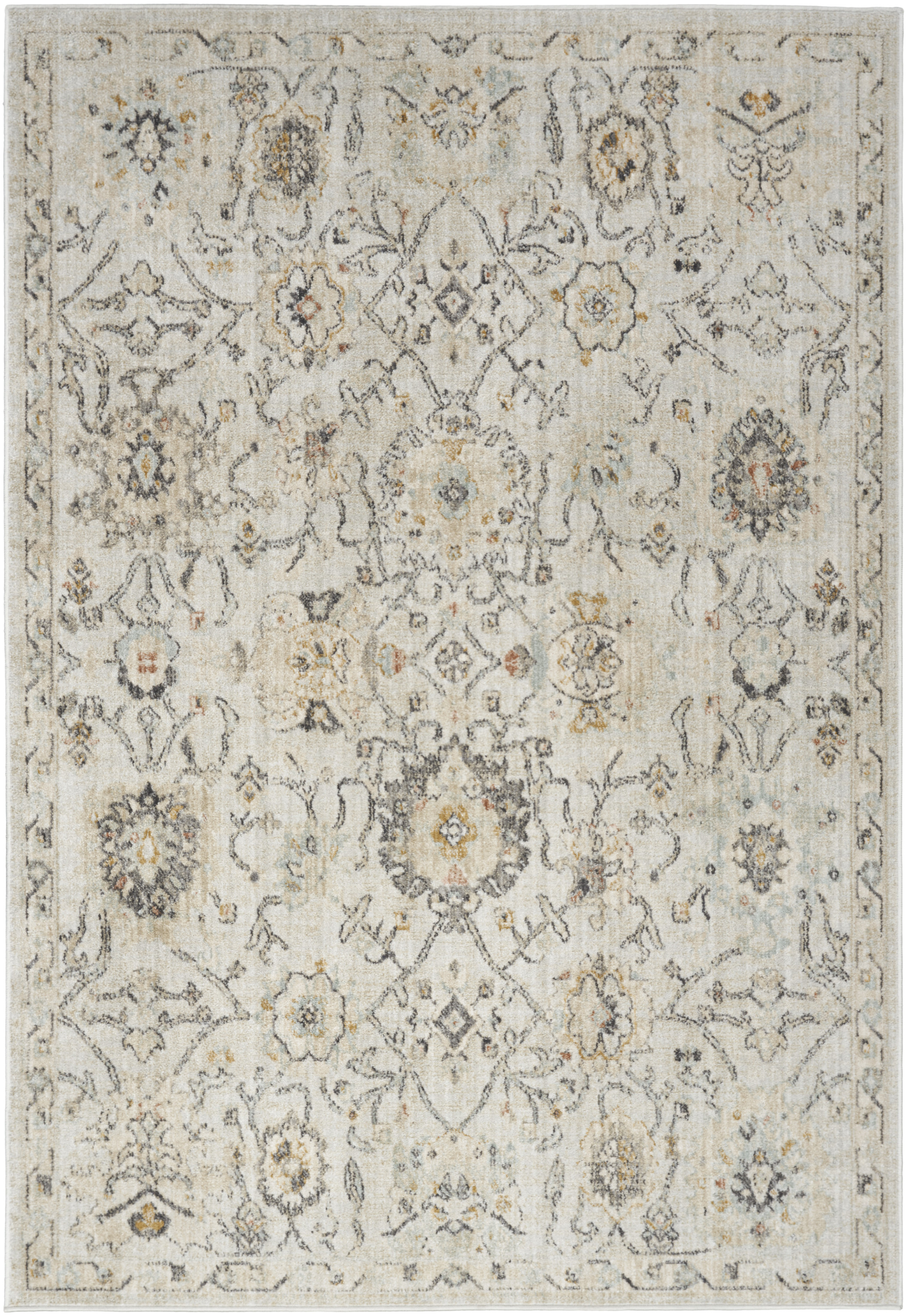 Nourison Oushak Home 4'1" x 5'11" Grey Vintage Indoor Rug