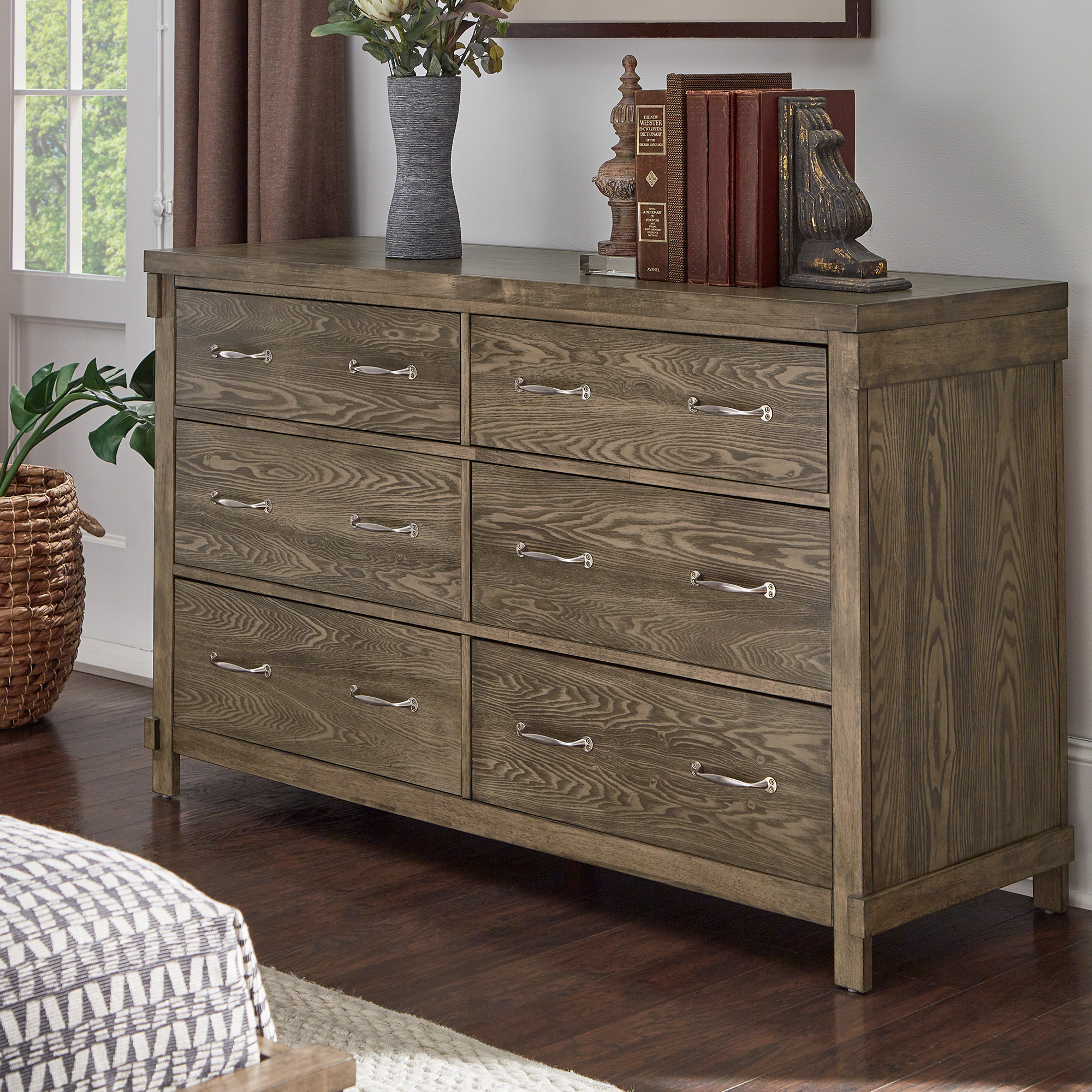 Wood 6-Drawer Dresser