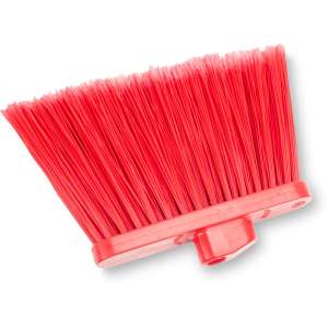 Carlisle, Sparta, 12in, Color Coded Duo-Sweep Flagged Angle Broom, Polyester Bristles, Red
