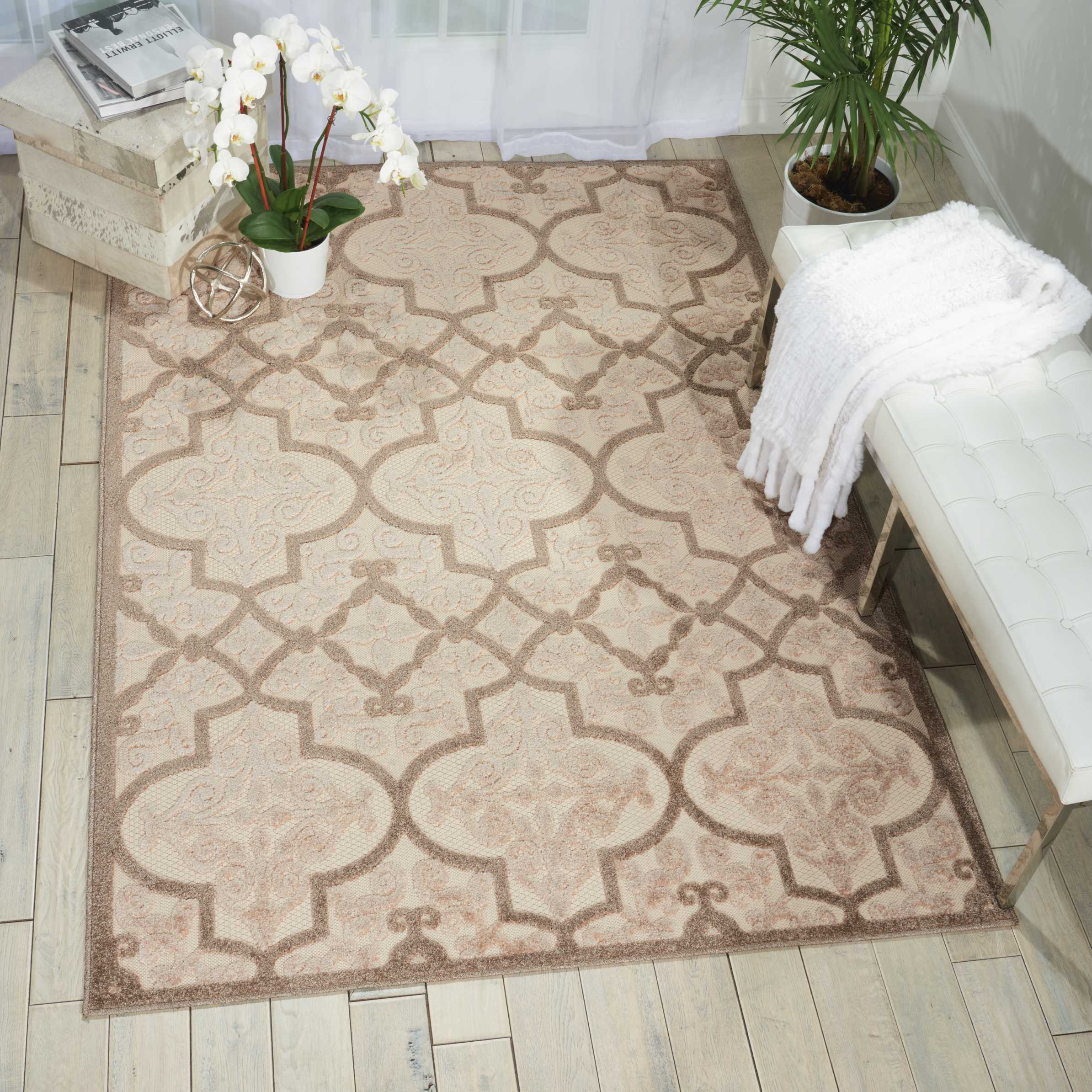 Nourison Aloha 7'10" x 10'6" Cream Bohemian Rug