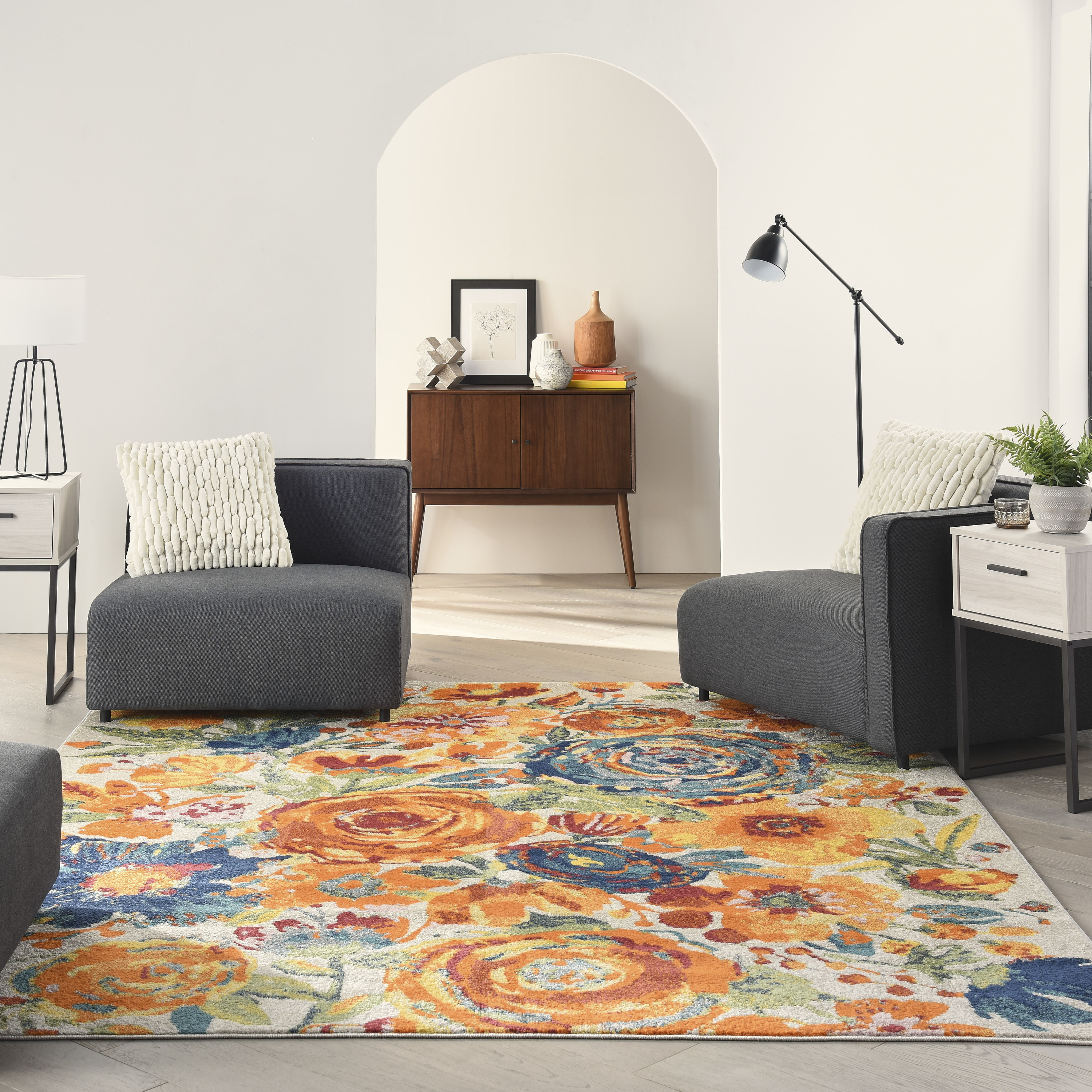 Nourison Allur 9' x 12' Ivory Multicolor Contemporary Indoor Rug