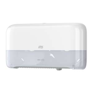 SCA555560, Tork,  T2 Mini Jumbo 2-Roll Toilet Paper Dispenser, White