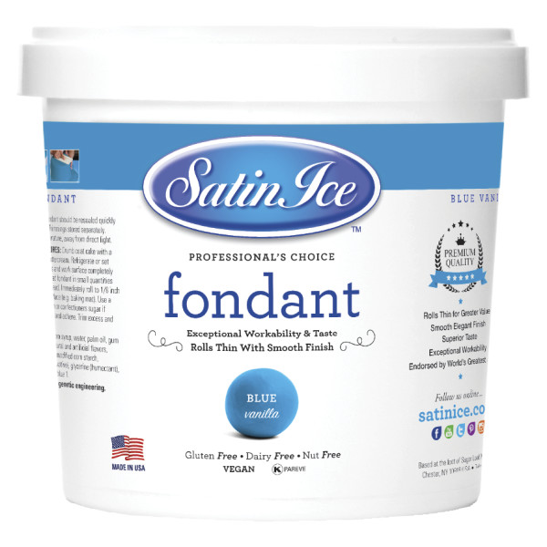 Satin Ice Blue Vanilla Fondant 2 Pound Pail DecoPac