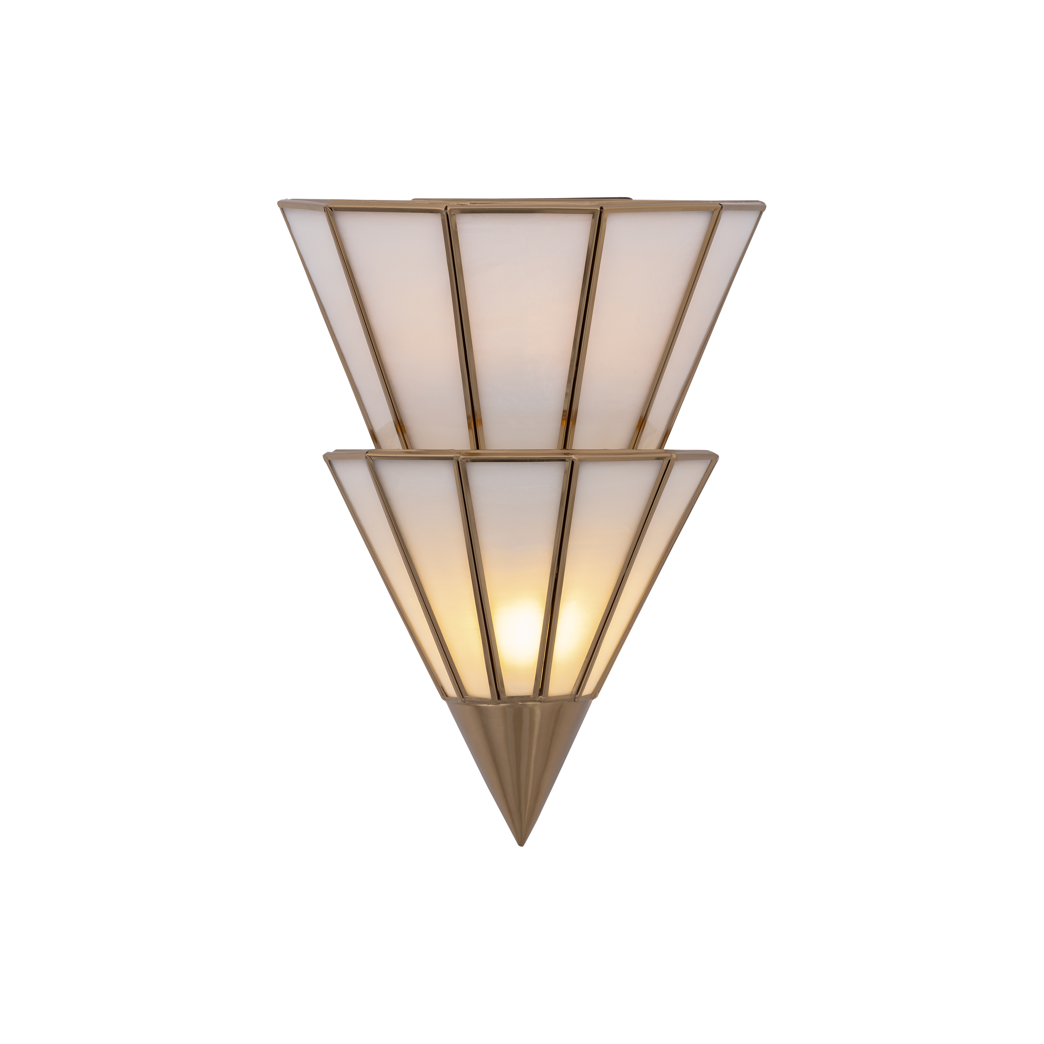 2-Light Wall Sconce - Legacy Brass with White Handmade Glass - alternate view