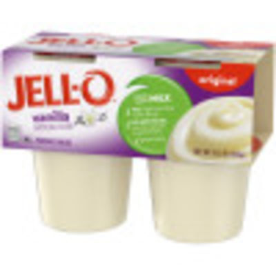 Jell-O Original Vanilla Pudding Snacks, 4 ct Cups