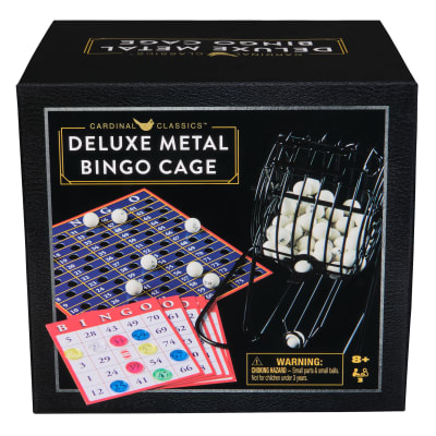 Spin Master Games, Cardinal Classics, Deluxe Metal Bingo Game Cage with Numbered Balls, Bingo Cards, Bingo Daubers Markers, for Ages 8 & Up