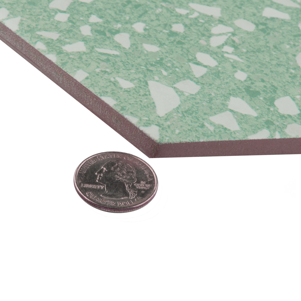 Venice Hex Mint 8-5/8 in. x 9-7/8 in. Porcelain Floor and Wall Tile