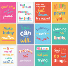 Mini Posters: Growth Mindset Quotes Poster Set, 12 Pieces