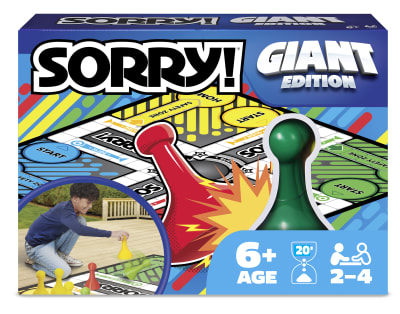 Giant SORRY Classic Family Board Game Indoor Outdoor Retro Party Activity Summer Toy with Oversized Gameboard, for Adults and Kids Ages 6 and up