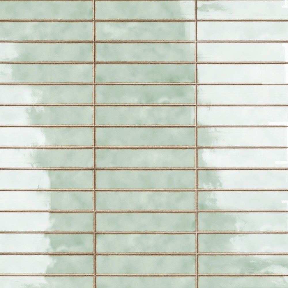 Hudson Studio Soho Brick Mint 1-7/8 in. x 9-3/4 in. Ceramic Wall Tile