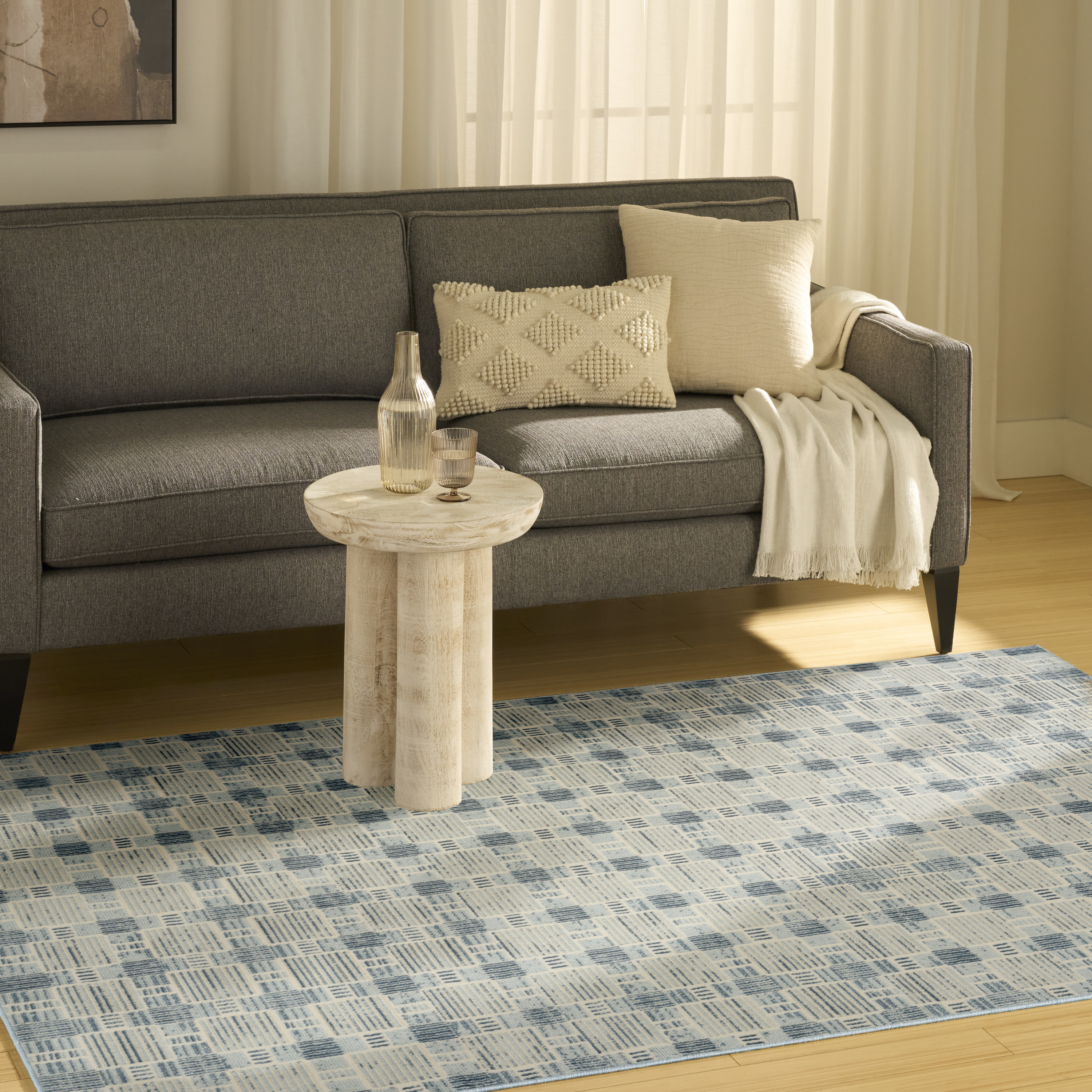 Nourison Nordic 5' x 7' Blue Modern Indoor Rug