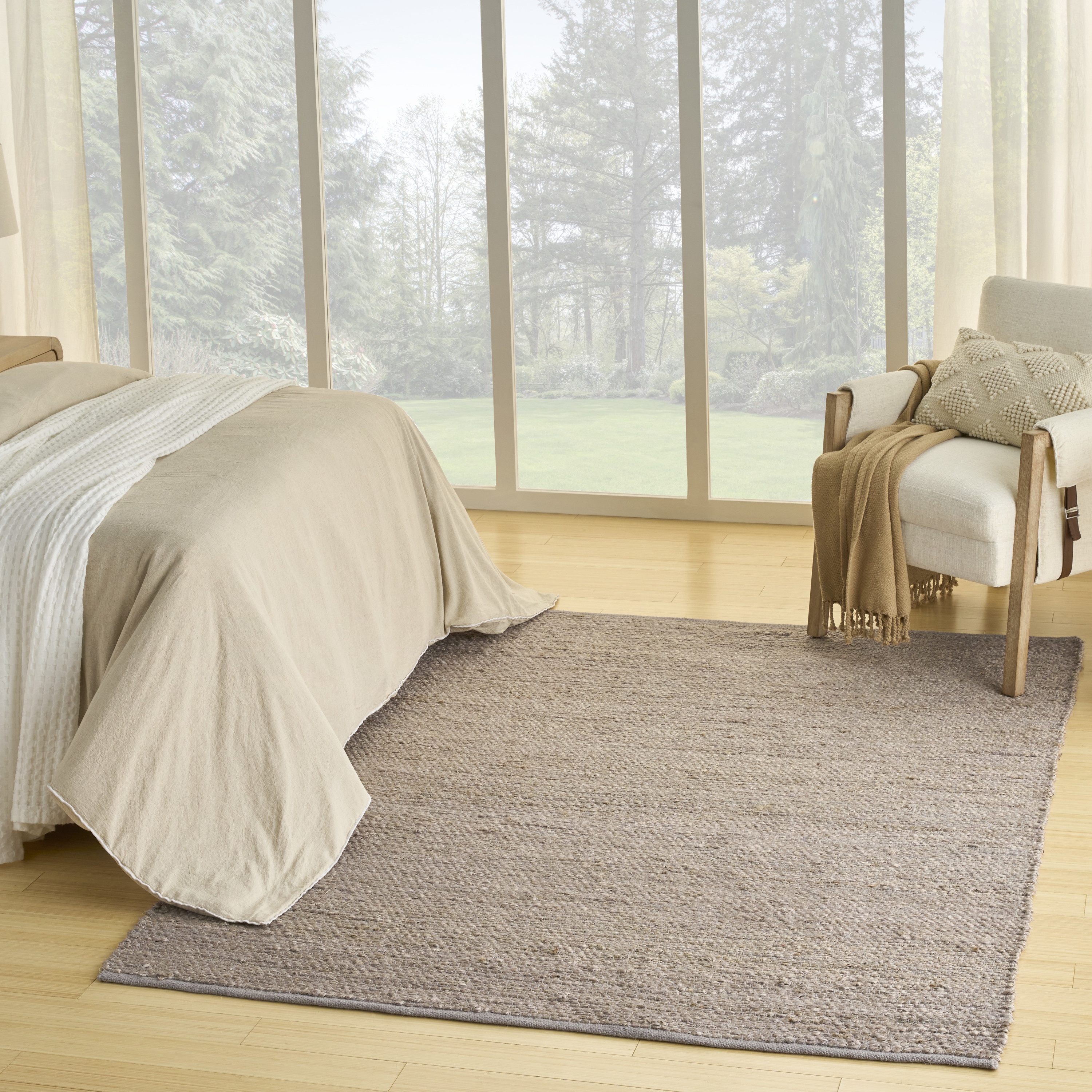 Nourison Natural Jute 8' x 10' Grey Farmhouse Indoor Rug