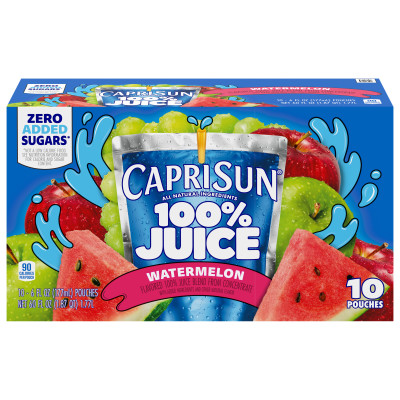 Capri Sun® 100% Juice Watermelon Flavored Juice Blend, 10 ct Box, 6 fl oz Pouches