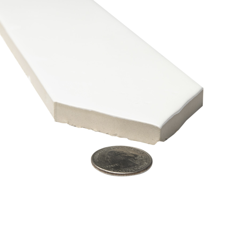 Argile Arrow Bianco 2-7/8 in. x 20-3/8 in. Porcelain Floor and Wall Tile