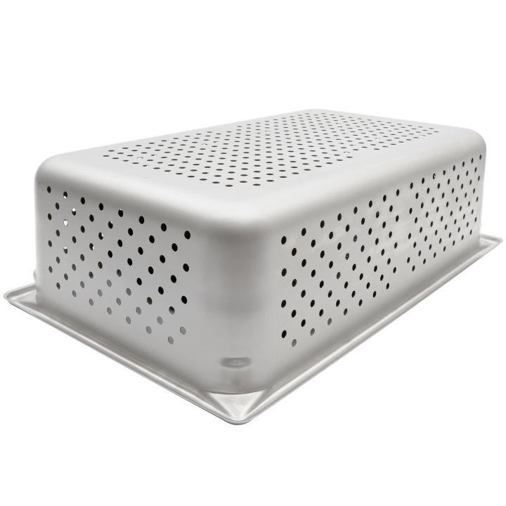 Full-size 6-inch-deep Super Pan V® perforated stainless steel steam table pan