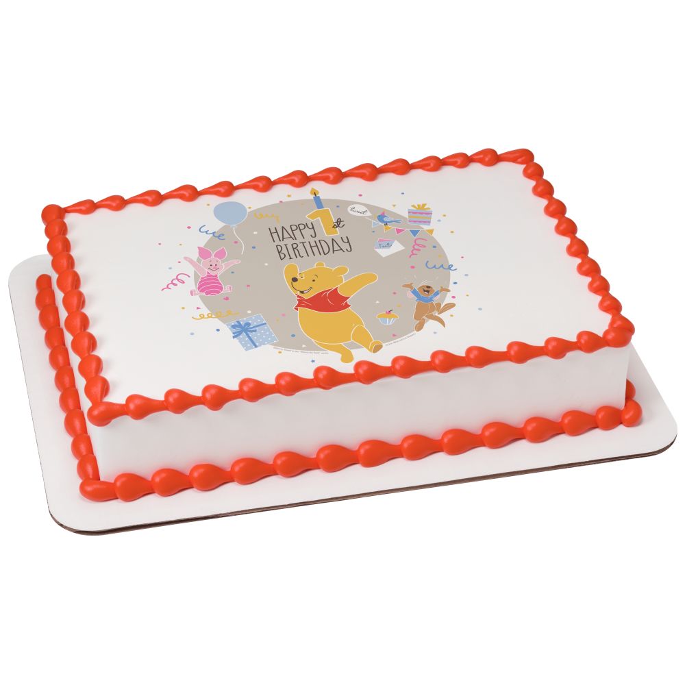 Image Cake Disney Baby Winnie the Pooh Happy 1st Birthday
