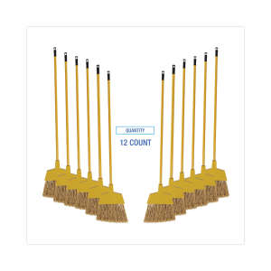 Boardwalk, 10in, Angler Broom, 53in Overall Length, Polypropylene Bristles, Yellow