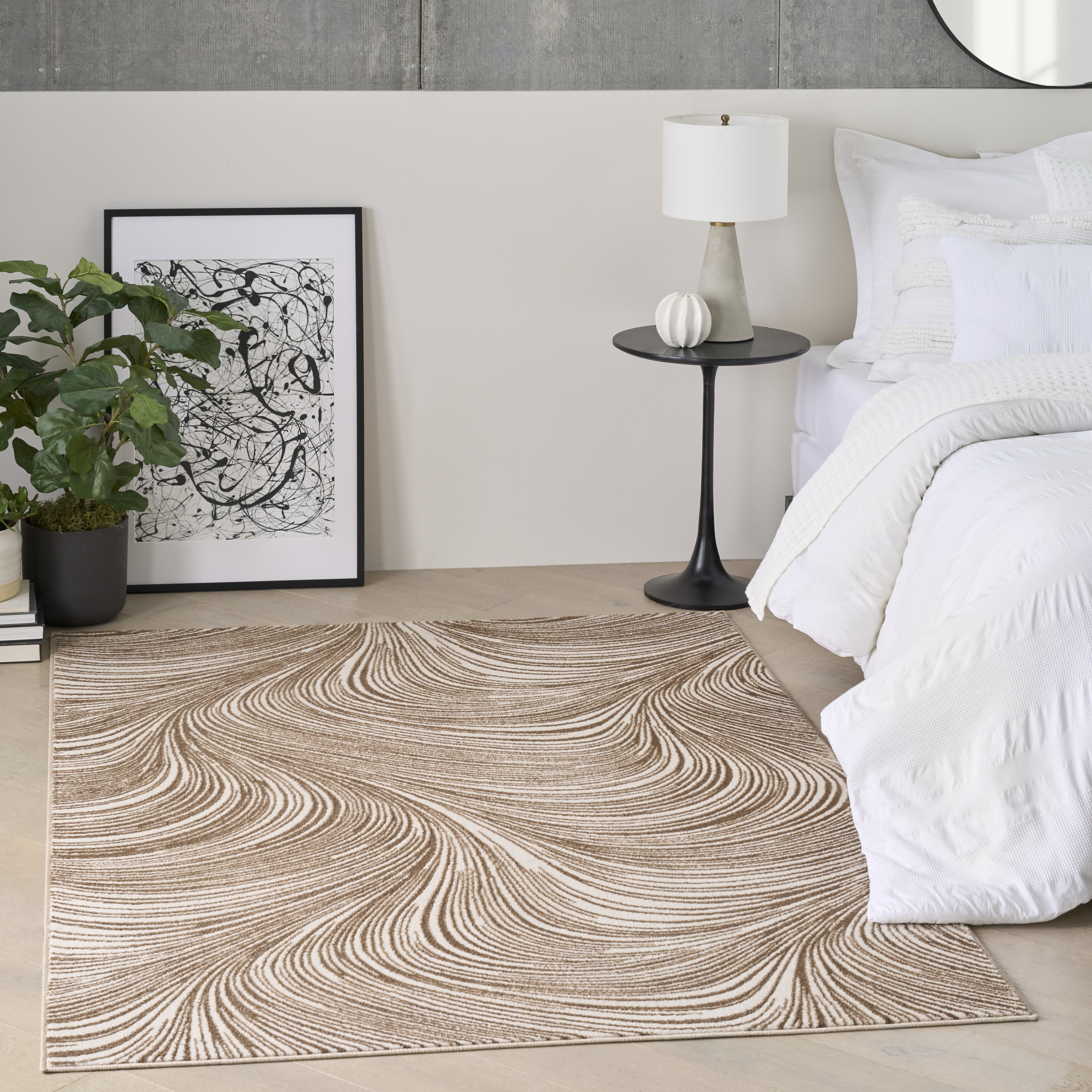 DKNY Central Park West 3'11" x 5'11" Beige Brown Modern Indoor Rug