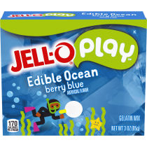 Jell-O Play Edible Ocean Berry Blue Gelatin Mix 3 oz Box